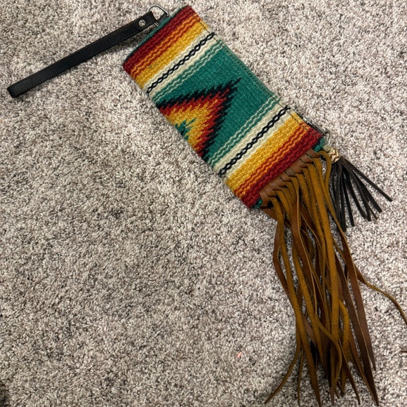 Rafter T Ranch Co. Southwestern Fringe Leather Wristlet - Picture 1 of 3